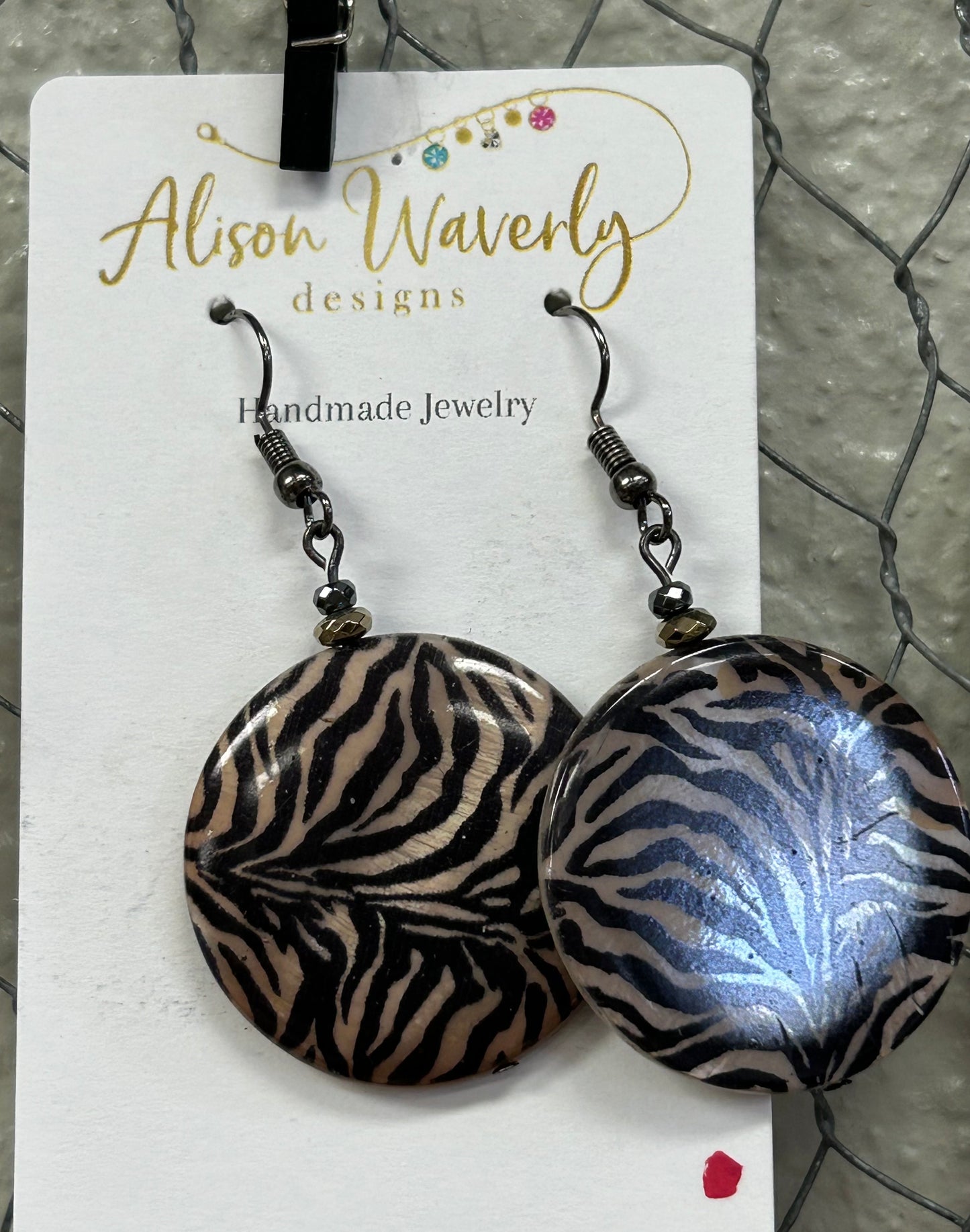 Zebra Print Earrings